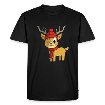 Rennes de Noël - T-shirt Premium bio Homme - noir - Devant - Nico (187cm)