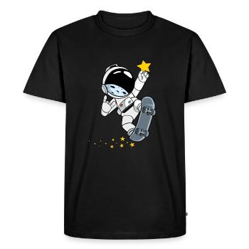 Astronaute Skater Stern - T-shirt Premium bio Homme - noir - Devant - Nico (187cm)