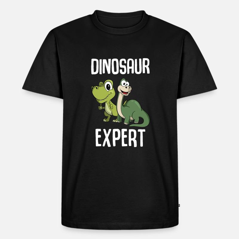 Dinosaurier Experte - Cartoon Dinosaurier - Männer Premium Bio T-Shirt - Schwarz