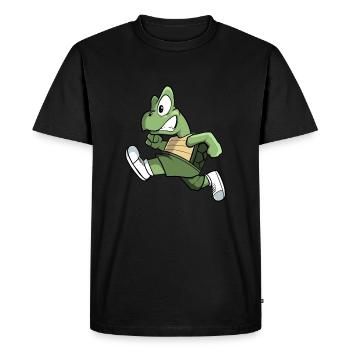 Sport Turtle runs - Men's Premium Organic T-Shirt - black - Front - Nico (187cm)