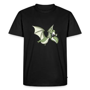 Ptérodactyle Ptérosaure Dessin animé Dinosaure - T-shirt Premium bio Homme - noir - Devant - Nico (187cm)