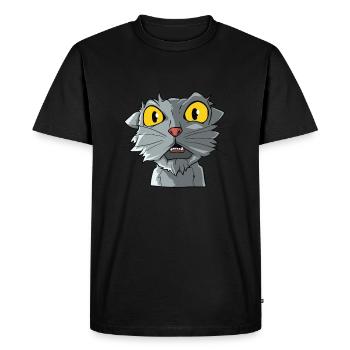 Cat Cat Eyes Yellow Cats - Men's Premium Organic T-Shirt - black - Front - Nico (187cm)