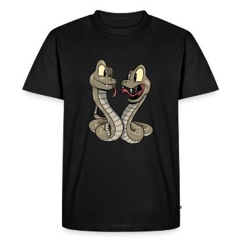Drôles de serpents à sonnettes de dessins animés - T-shirt Premium bio Homme - noir - Devant - Nico (187cm)