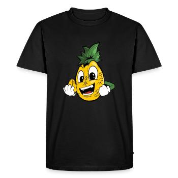Drôle de dessin animé Ananas - T-shirt Premium bio Homme - noir - Devant - Nico (187cm)