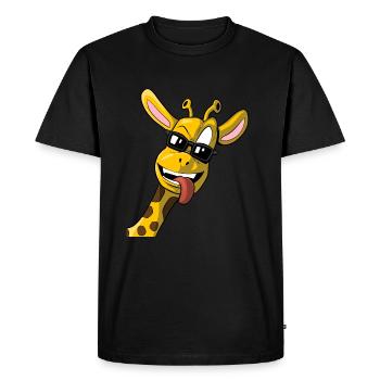 Girafe Mignon Cadeau Girafe Head Animal Zoo - T-shirt Premium bio Homme - noir - Devant - Nico (187cm)