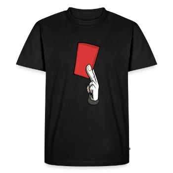 Carton rouge Football Hockey Arbitre Faute - T-shirt Premium bio Homme - noir - Devant - Nico (187cm)