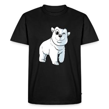 Mignon ours polaire - T-shirt Premium bio Homme - noir - Devant - Nico (187cm)