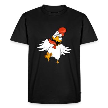 Drôle de poulet hypnotisé - T-shirt Premium bio Homme - noir - Devant - Nico (187cm)