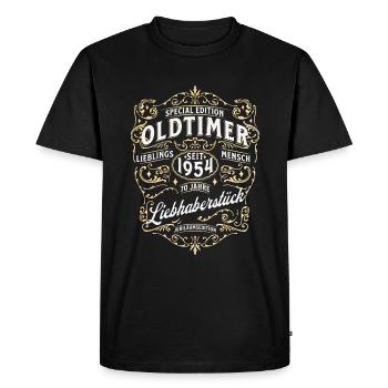 Geburtstagsshirt: lustiges Oldtimer 1954 T-Shirt - Männer Premium Bio T-Shirt - Schwarz - Vorne - Nico (187cm)