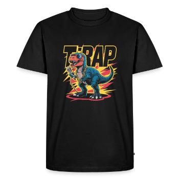 T-Rap Dinosaur Rapper - T-shirt Premium bio Homme - noir - Devant - Nico (187cm)