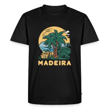 Madère, Portugal - T-shirt Premium bio Homme - noir - Devant - Nico (187cm)