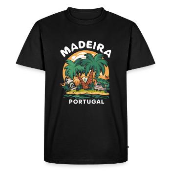 Madère, Portugal - T-shirt Premium bio Homme - noir - Devant - Nico (187cm)