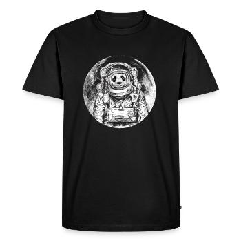Panda astronaut bear moon wildlife space - Men's Premium Organic T-Shirt - black - Front - Nico (187cm)