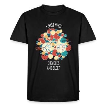 Atelier de réparation de vélos Installateur de vélos Bicyclette - T-shirt Premium bio Homme - noir - Devant - Nico (187cm)