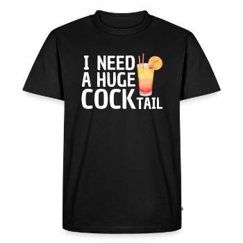 J’ai besoin d’une énorme queue de coq - Design ambigu - T-shirt Premium bio Homme - noir - Devant - Nico (187cm)