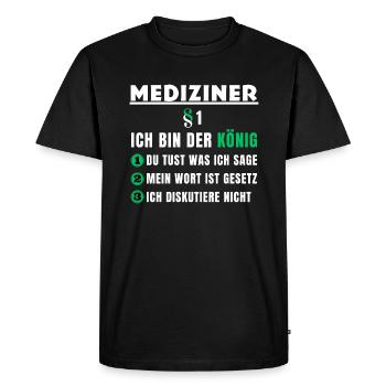 Cadeau médical - Je suis le roi - T-shirt Premium bio Homme - noir - Devant - Nico (187cm)