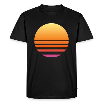 coucher du soleil - T-shirt Premium bio Homme - noir - Devant - Nico (187cm)