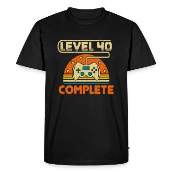 40th Birthday Level 40 Complete 40 Years Gift - Men's Premium Organic T-Shirt - black - Front - Nico (187cm)