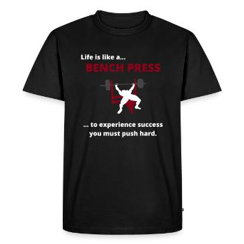 Life is like a Bench press.. Funny Gym Design - T-shirt Premium bio Homme - noir - Devant - Nico (187cm)