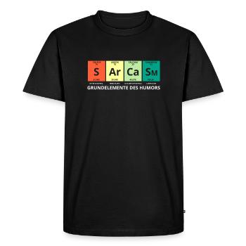 Grundelemente des Humors - Chemie Lehrer / Student - Men's Premium Organic T-Shirt - black - Front - Nico (187cm)