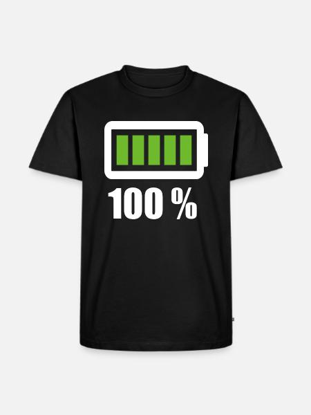 100 % - Männer Premium Bio T-Shirt - Schwarz