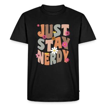 Restez nerdy - T-shirt Premium bio Homme - noir - Devant - Nico (187cm)