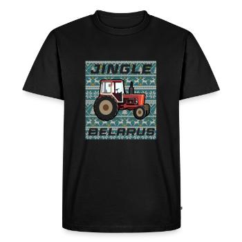 Tracteur Pull Noël - T-shirt Premium bio Homme - noir - Devant - Nico (187cm)