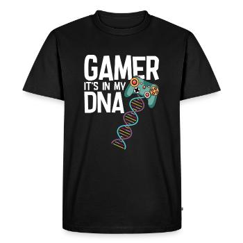 Gamer C’est dans mon ADN - T-shirt Premium bio Homme - noir - Devant - Nico (187cm)