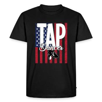 Tap Dancing USA Flag - Men's Premium Organic T-Shirt - black - Front - Nico (187cm)
