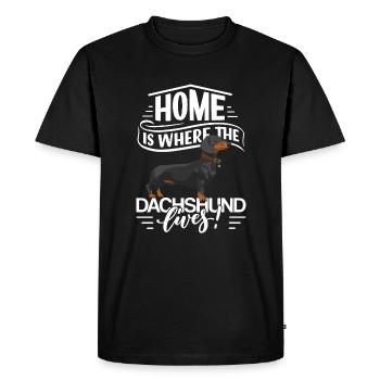 Dachshund Dog Home est l’endroit où vit le teckel - T-shirt Premium bio Homme - noir - Devant - Nico (187cm)