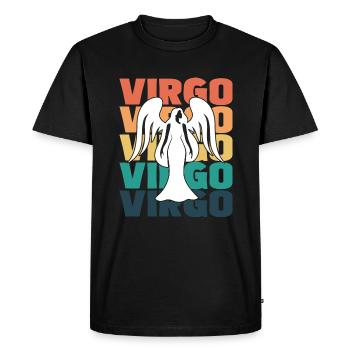 Anniversaire du Zodiaque Vierge - T-shirt Premium bio Homme - noir - Devant - Nico (187cm)