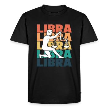 Anniversaire du zodiaque Balance - T-shirt Premium bio Homme - noir - Devant - Nico (187cm)
