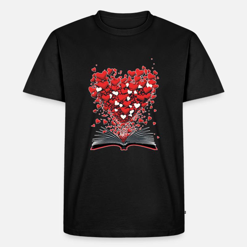 Ich liebe Bücher - Männer Premium Bio T-Shirt - Schwarz