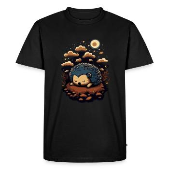 Cute Hedgehog Sleeping - Men's Premium Organic T-Shirt - black - Front - Nico (187cm)