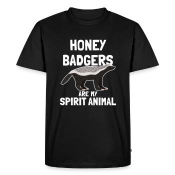 Les blaireaux de miel sont mon animal spirituel - T-shirt Premium bio Homme - noir - Devant - Nico (187cm)
