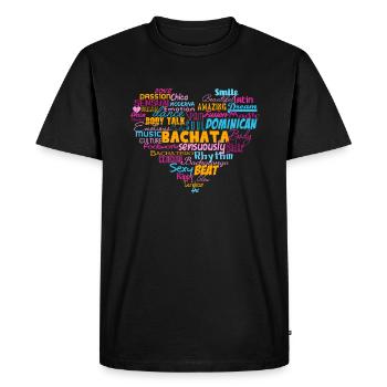 Bachata Heart - Chemise de danse Bachata - T-shirt Premium bio Homme - noir - Devant - Nico (187cm)