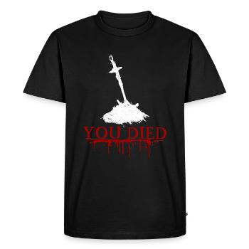 You Died Souls - Men's Premium Organic T-Shirt - black - Front - Nico (187cm)