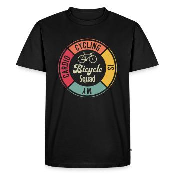 Bicycle Squad, mobilité, environnement, cyclisme - T-shirt Premium bio Homme - noir - Devant - Nico (187cm)