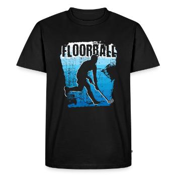 Joueur de floorball Floorballer Retro Floorball - T-shirt Premium bio Homme - noir - Devant - Nico (187cm)