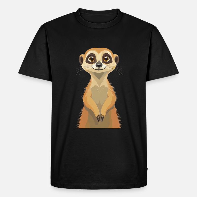 Erdmännchen - Männer Premium Bio T-Shirt - Schwarz