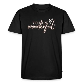 Vous êtes merveilleux - T-shirt Premium bio Homme - noir - Devant - Nico (187cm)