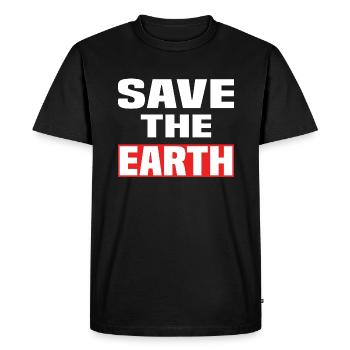 Sauvez la Terre - T-shirt Premium bio Homme - noir - Devant - Nico (187cm)