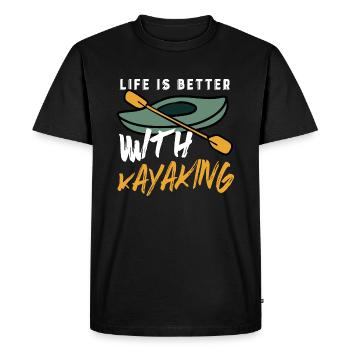 La vie avec le kayak Ironic Kayak Quote Outdoor - T-shirt Premium bio Homme - noir - Devant - Nico (187cm)