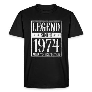 Légende depuis 1974 cadeau d’anniversaire Vintage - T-shirt Premium bio Homme - noir - Devant - Nico (187cm)