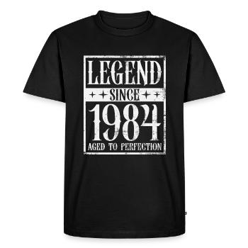 Légende depuis 1984 Vintage cadeau d’anniversaire - T-shirt Premium bio Homme - noir - Devant - Nico (187cm)