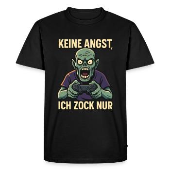 Ne vous inquiétez pas, je ne fais que jouer ! - T-shirt Premium bio Homme - noir - Devant - Nico (187cm)