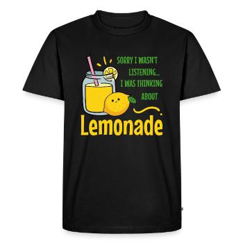 Pensez à la limonade Citrus Lemon - T-shirt Premium bio Homme - noir - Devant - Nico (187cm)