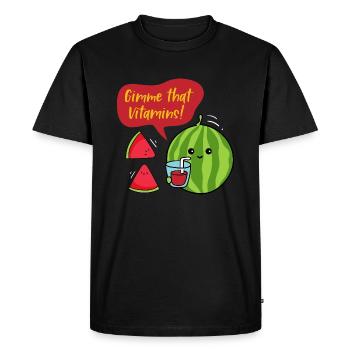 Gimme Vitamins Melon d'eau d'été - T-shirt Premium bio Homme - noir - Devant - Nico (187cm)