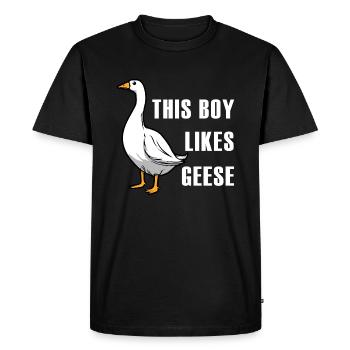 Geese Wildlife Bird Animal Cute Goose - Men's Premium Organic T-Shirt - black - Front - Nico (187cm)