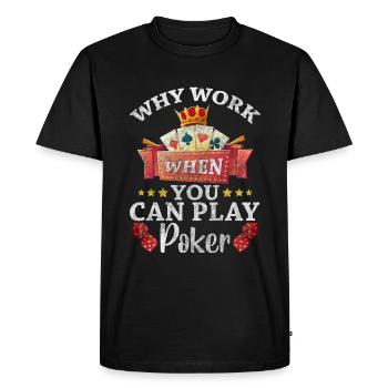 Jeu de cartes Joueur de cartes Jouer au cœur - T-shirt Premium bio Homme - noir - Devant - Nico (187cm)
